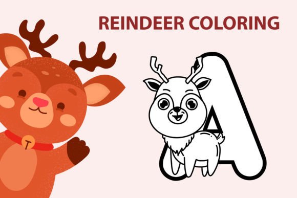 Reindeer Coloring Typeface for Seasonal Crafts and Shop Branding