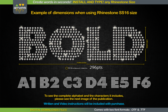 RS04 Modern DIY RHINESTONE TTF Template for High-Impact Visuals